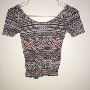 Tribal Print Crop Top